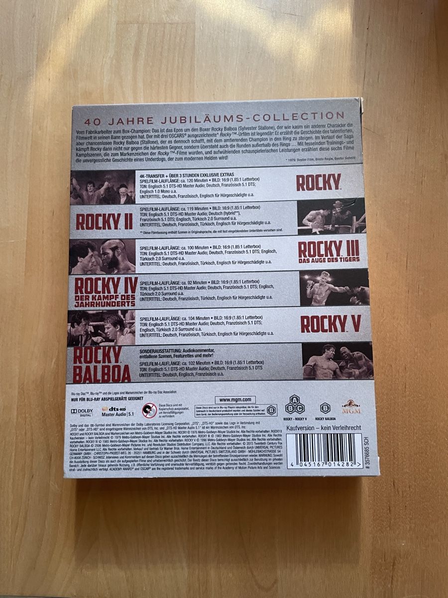 Alle DVDs: Rocky Blu Rays – Gebraucht aus Bichwil von Ganna 1