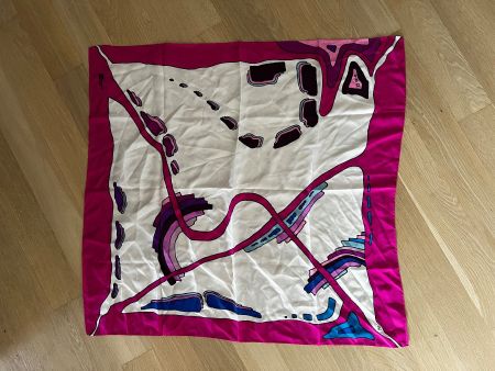 Schal Scarf pink Stadtpolizei Zürich Tuch "me" Seide? Silk?