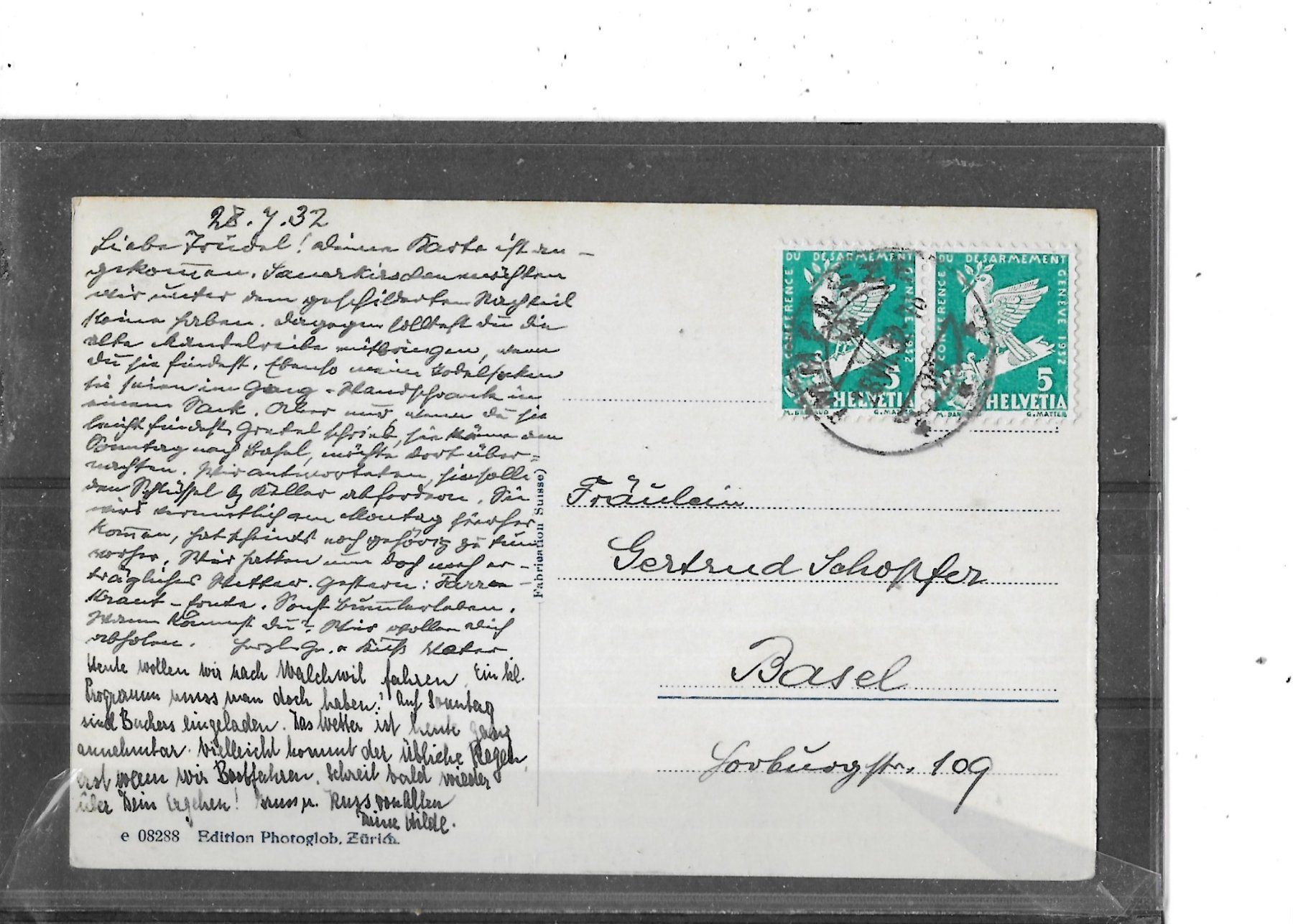 Cartoline postali: SZ Immensee am Zugersee 1932 – Usato da Schocherswil venduto da Wilare 1
