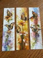 3x Lesezeichen-Buchzeichen-Schmetterlingsgarten-Blume-Freude