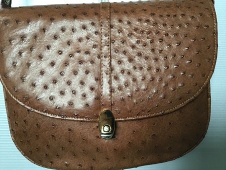 UMHÄNGETASCHE STRAUSSENLEDER BRAUN