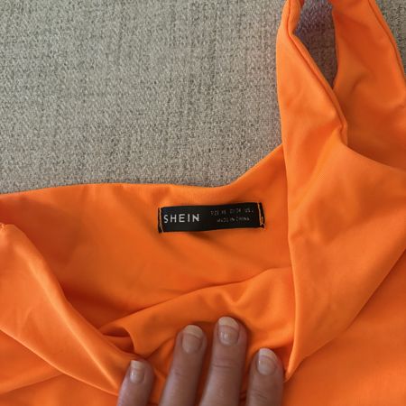 Orange Sommerkleid – One-Shoulder-Cutout-Kleid Gr. XS 🧡