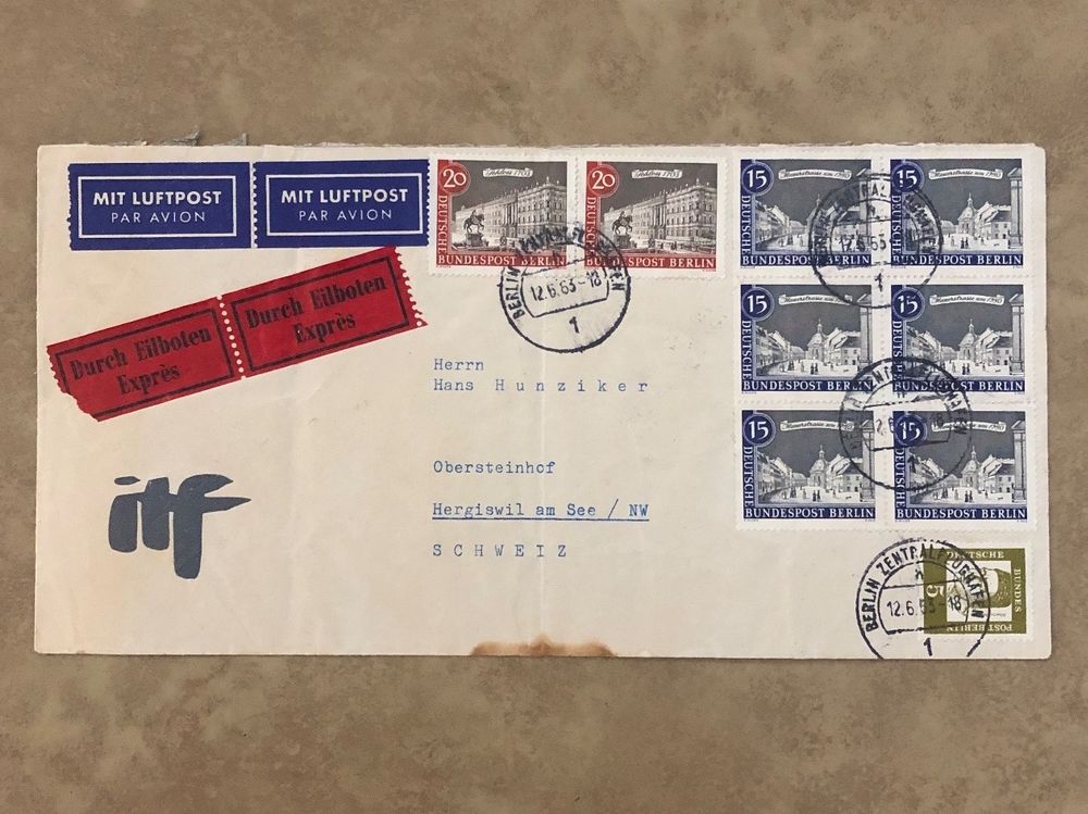 Briefmarken Luftpost Deutsche Bundespost Berlin 1963 Kaufen auf Ricardo
