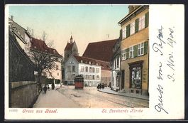 Basel, St. Leonhards Kirche mit Strassen