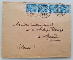Frankreich Rotes Kreuz 1944, Brief von Rennes nach Genf