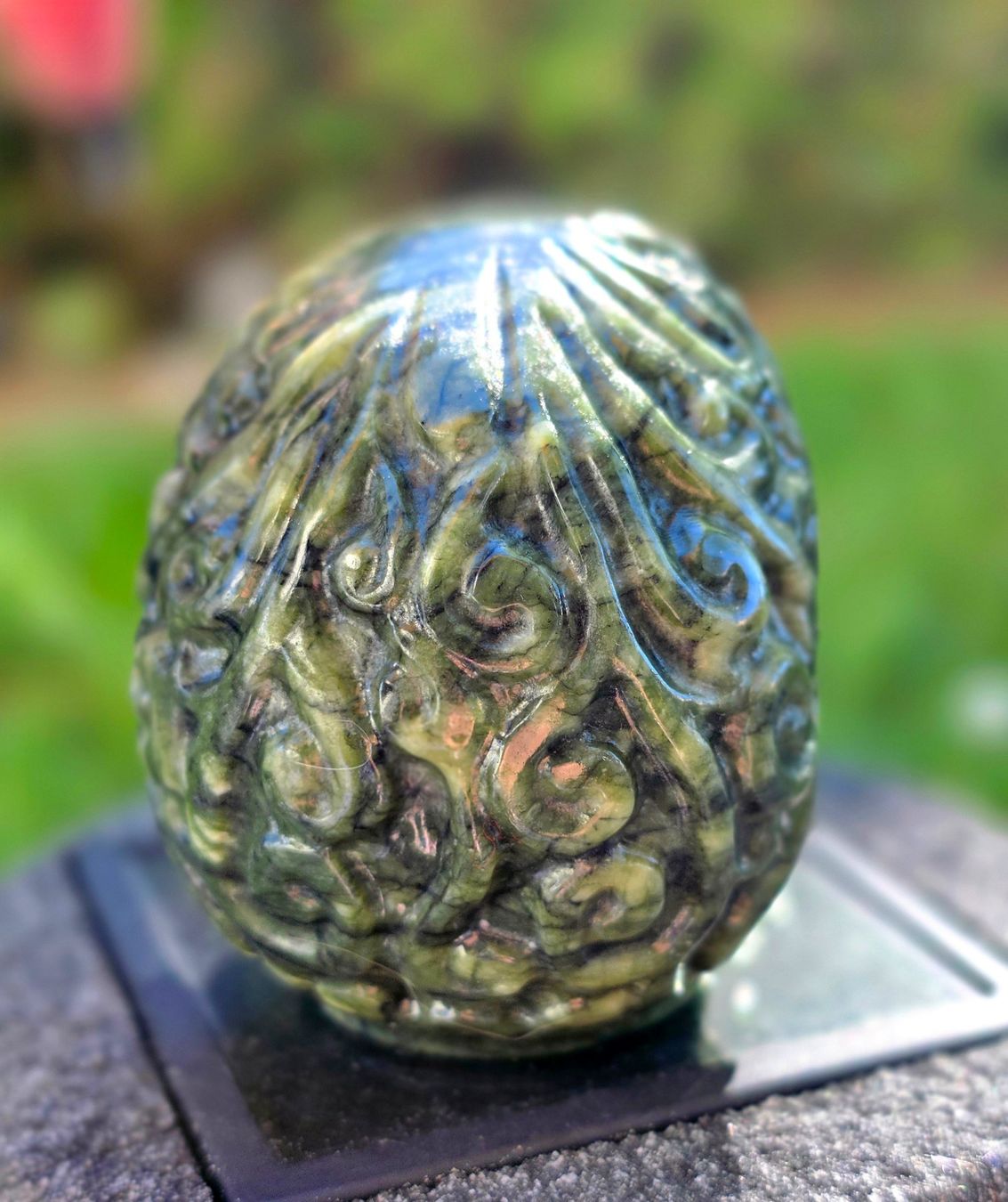 Minerali & Pietre curative: Serpentin Jade Schädel C 440g – Nuovo e nell'imballaggio originale da Matzingen venduto da Shay_Crystalz 3