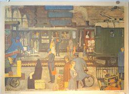⭐Schulwandbild Nr. 90: Bahnhof von Jean Latour, 1956 #ti