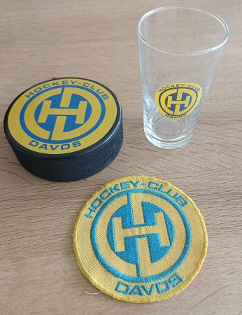HCD Fanartikel Vintage: Puck, Glas, Patch/Aufnäher