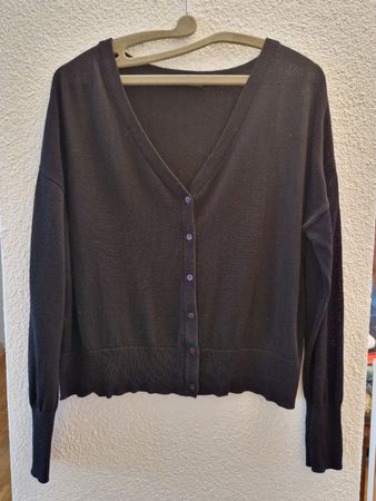 Schwarze Nile Strickjacke aus Baumwolle/Viskose, Grösse M
