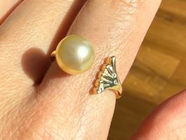 ✨ Goldene Südsee-Perlen Optik Ring ✨