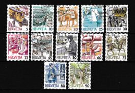 SUISSE 1987-89 - Poste et transport. Oblitérés.