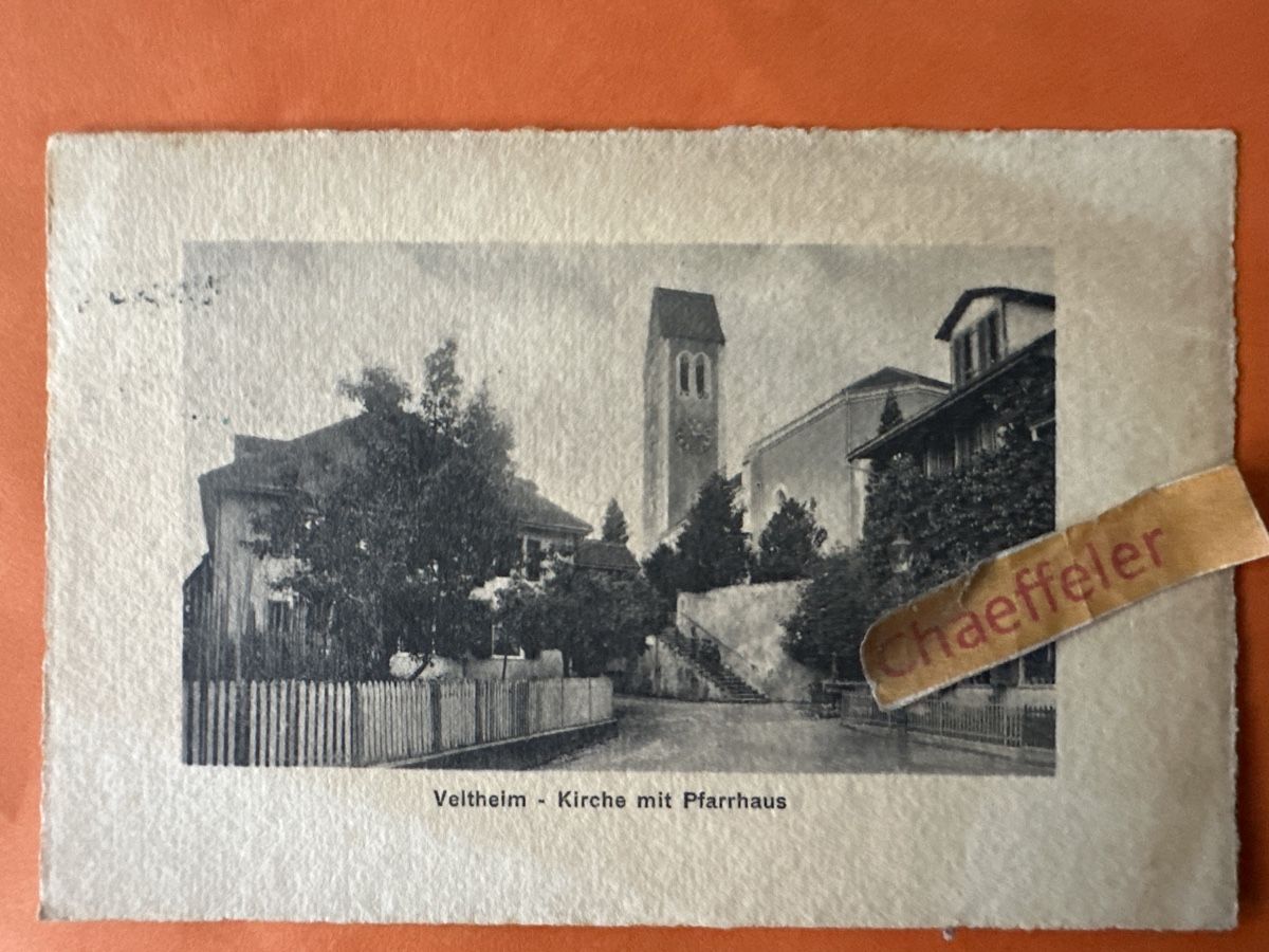 Cartoline postali: Alte Ansichtskarte Veltheim mit Tellbub Briefmarke, – Usato da Zürich venduto da Chaeffeler