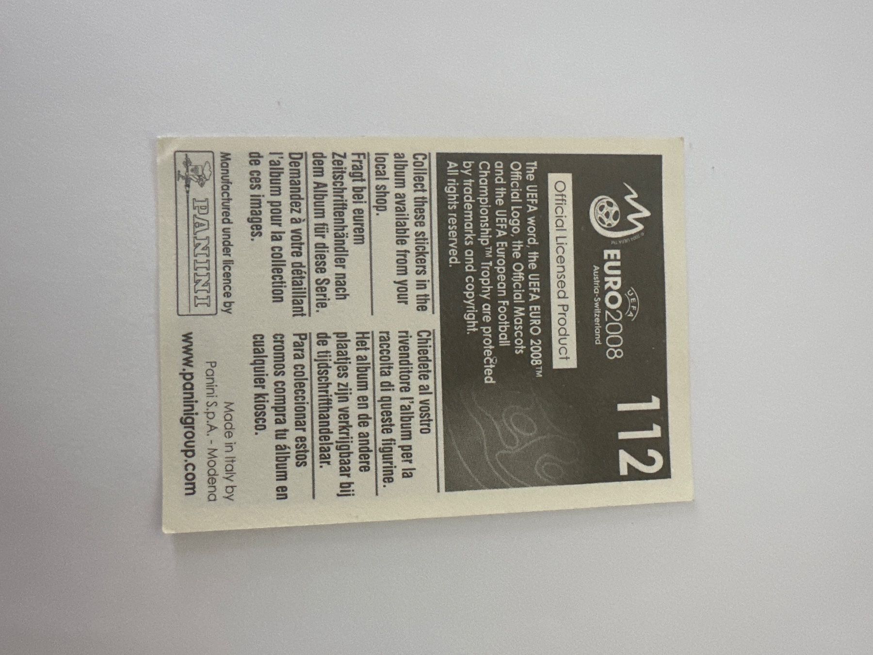 Panini Cartes à collectionner: Panini UEFA EM 2008 Sticker - Nr. 112 – D'occasion à Sulz AG par DealWerk 1