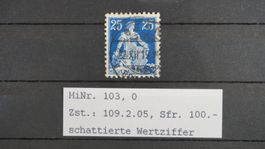 CH - Abarten - SBK Nr. 109.2.05 - schattierte Wertziffer