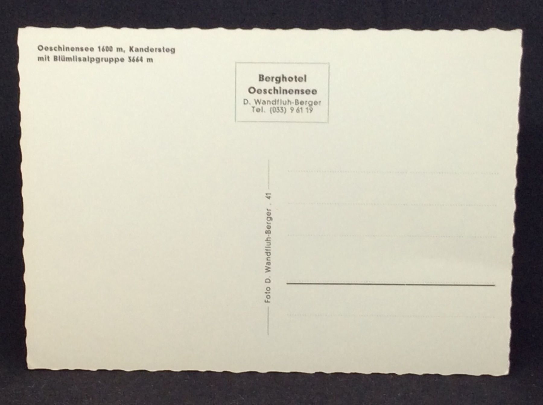 Cartoline postali: Oeschinensee, Kandersteg – Usato da Widnau venduto da Brusi9 1