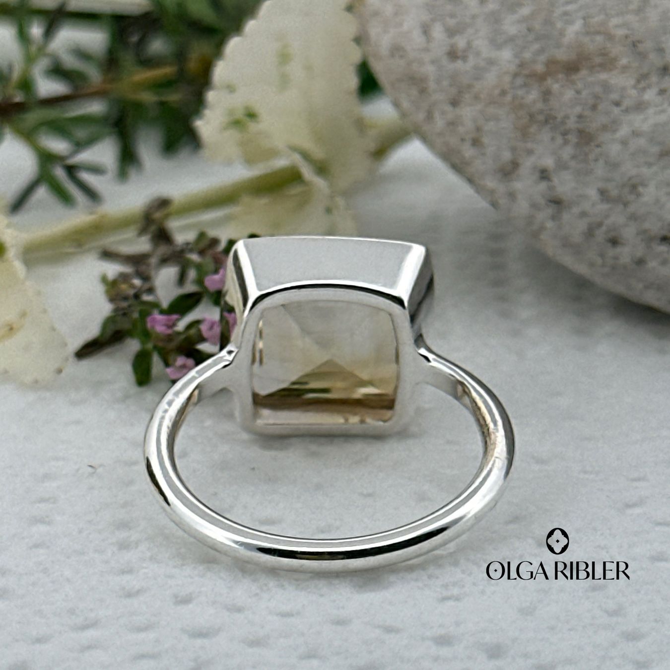 Olga Ribler Anelli: Citrin Silber Ring 925 Grösse 58 – Nuovo (secondo la descrizione) da Luzern venduto da Schmuckoutlet 1