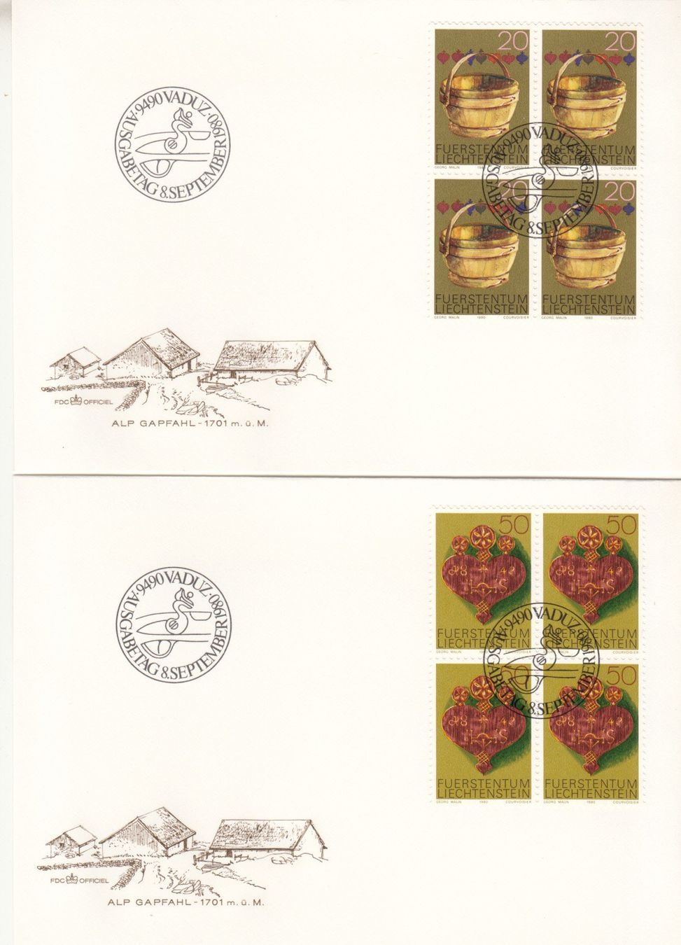 Tutti i francobolli: LBK 685 - 687 im 4er-Block FDC – Usato da Bürglen TG venduto da StampGraf 1