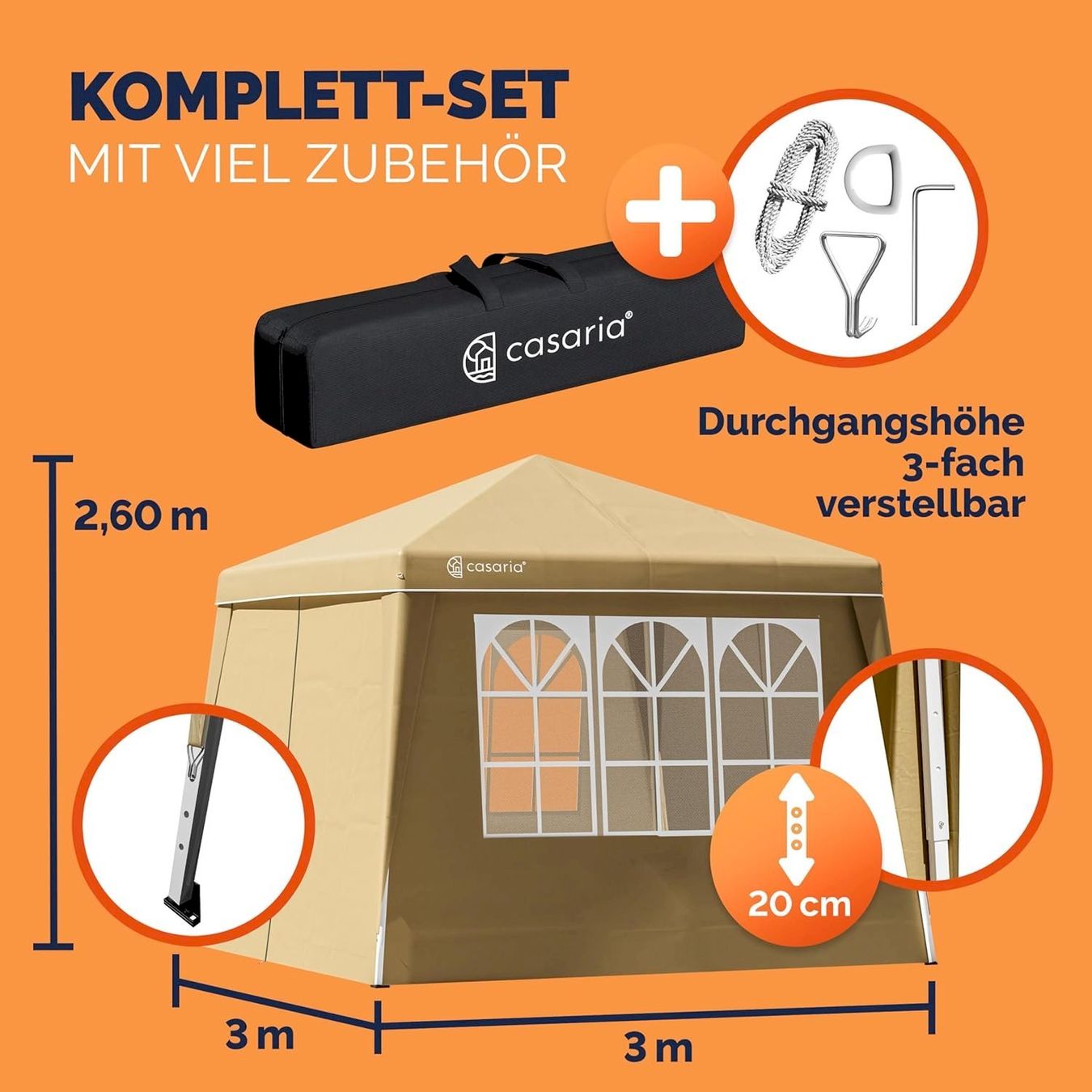 Tende & Padiglioni: Faltpavillon Capri 3x3m + 4 Seitenwänden – Nuovo e nell'imballaggio originale da Bottighofen venduto da zaap 6