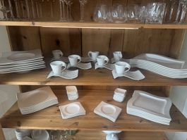 Villeroy und Boch New Wave Geschirr Set weiss gebraucht