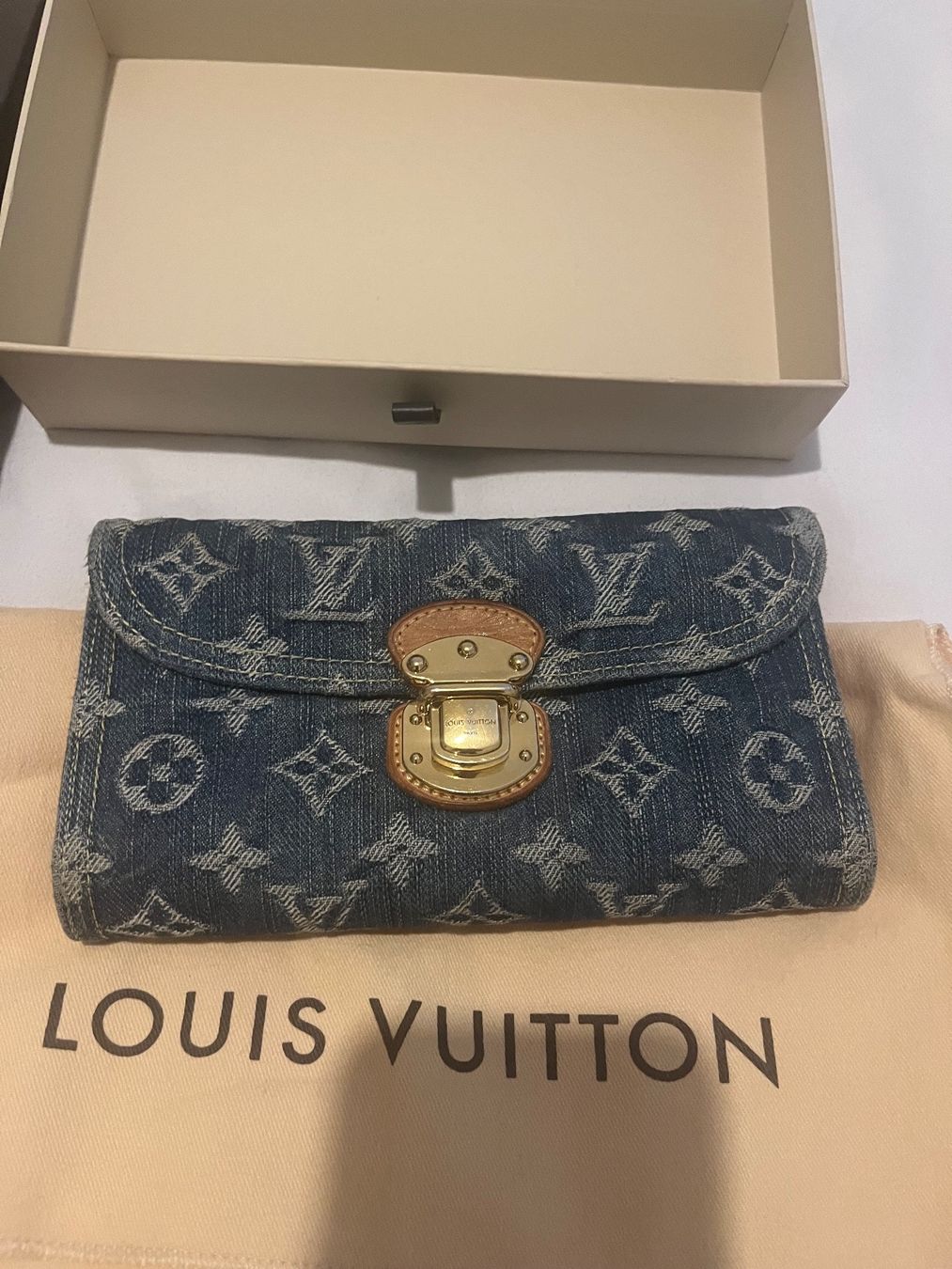 Louis Vuitton Portamonete: Louis Vuitton denim portemonnaie – Usato da Lausanne venduto da pioupiou38