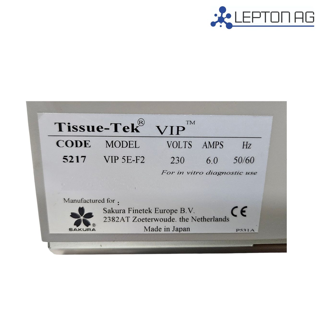 Alle Maschinen: Sakura Tissue-Tek VIP 5E-F2 Tissue Processor – Gebraucht aus Niederdorf von LeptonAG_Labor2 3