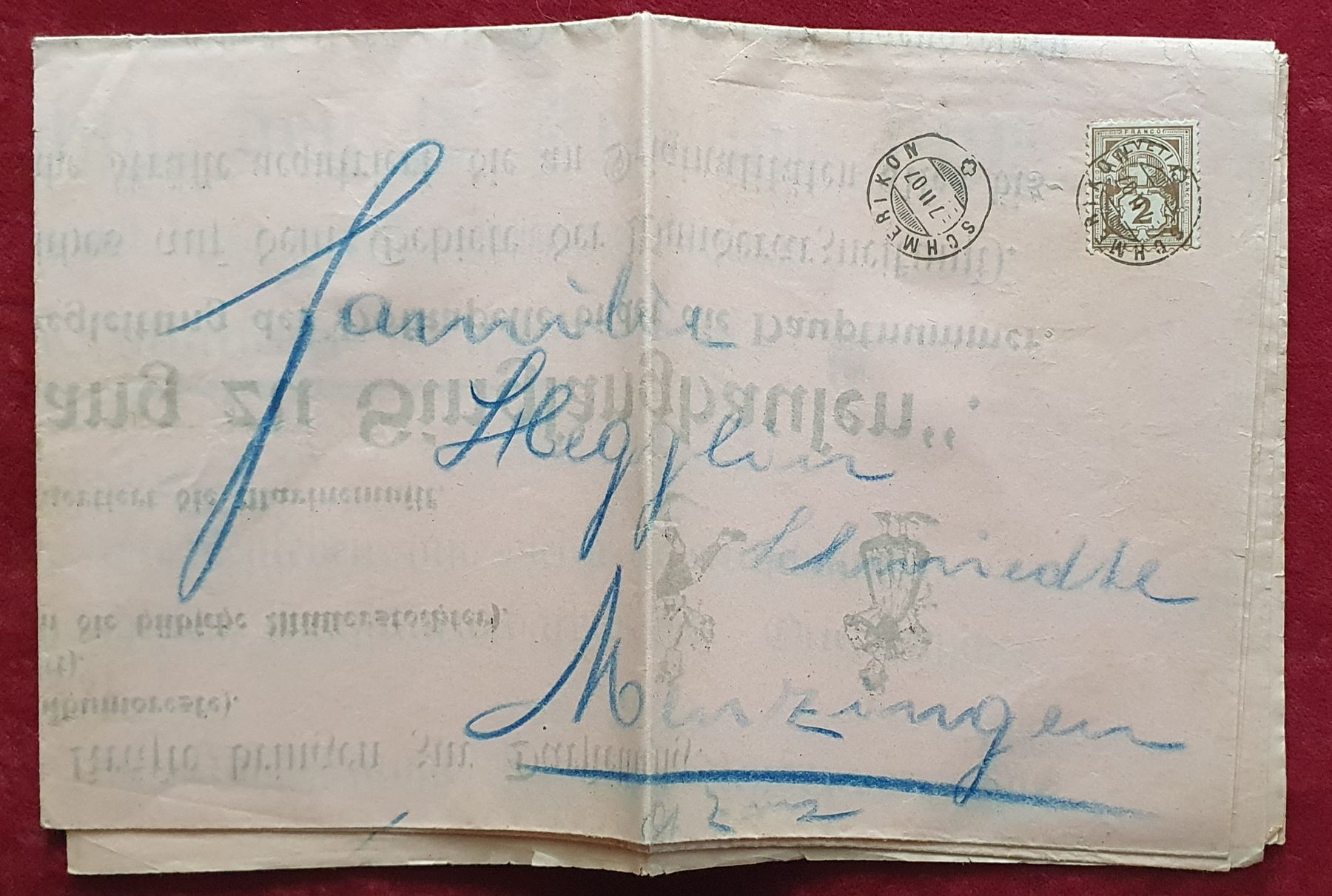 Documenti: Originale Schmerikon Faschings-Marktleben, 1907 – Usato da Kreuzlingen venduto da Rschweiz1 4
