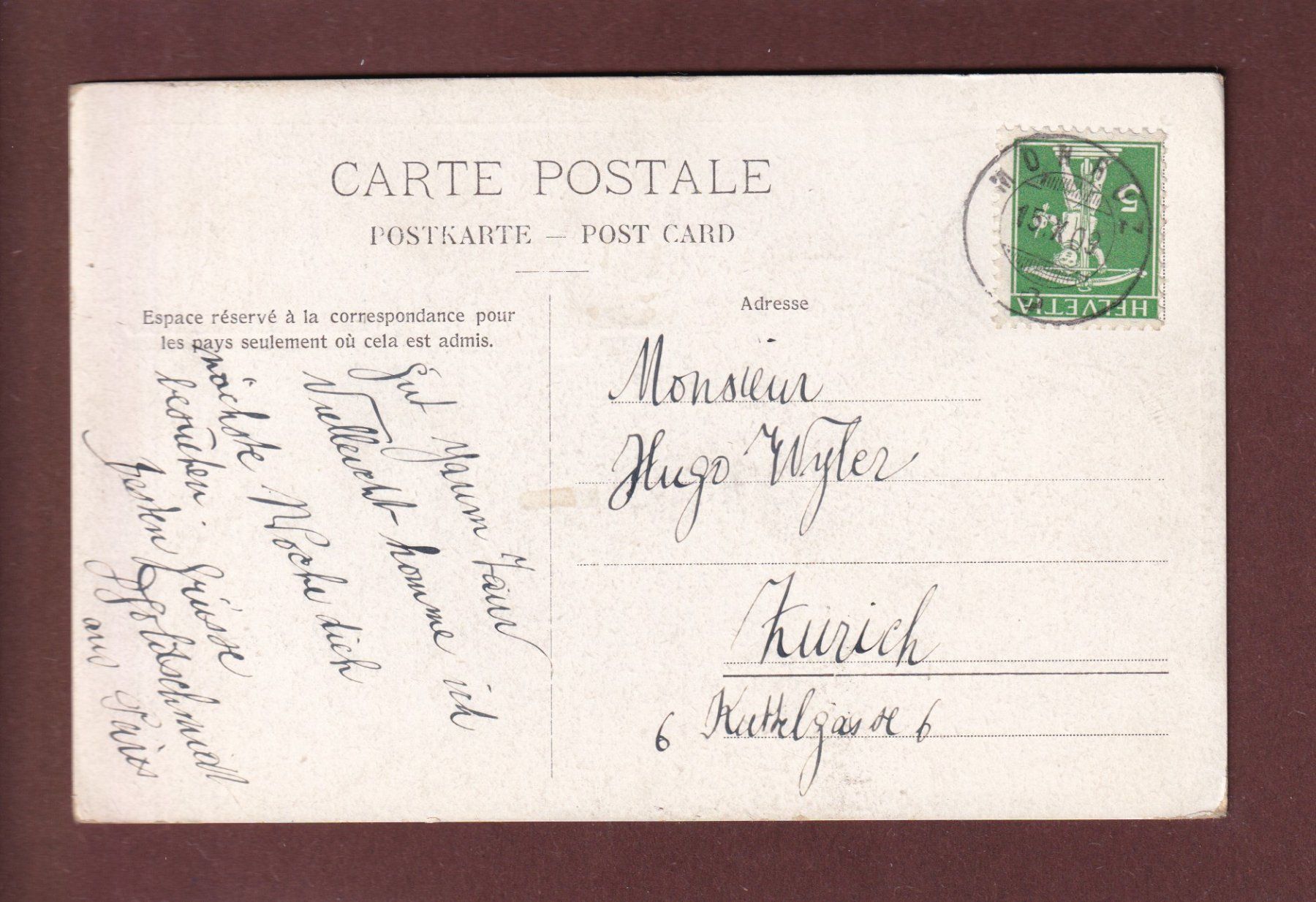 Cartoline postali: NEUCHÂTEL - Villa Petit Monruz - 1909 – Usato da Pully venduto da nicecards 1