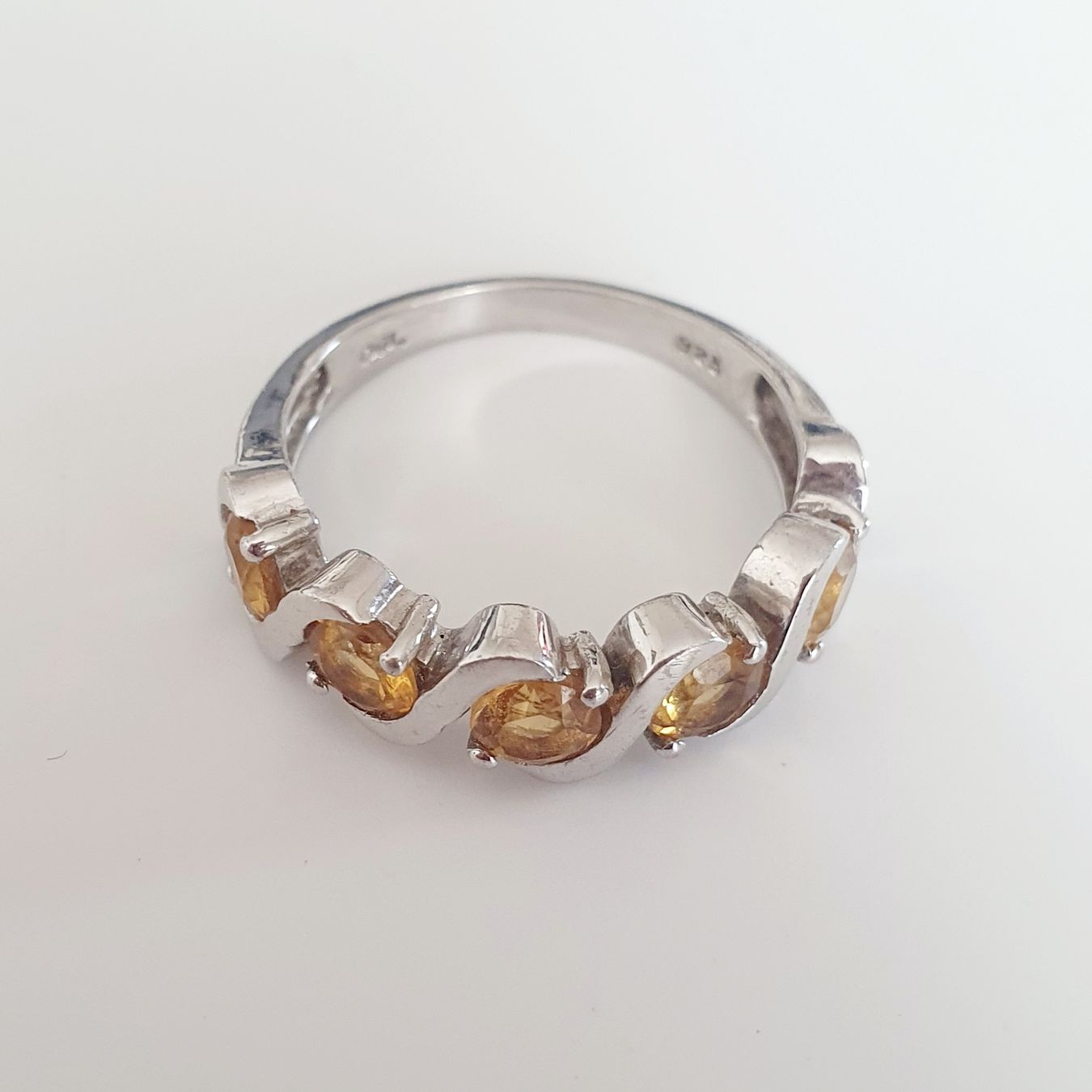 Anelli: Silberring 925 mit Citrin Steinen  Ring Grösse 17,1 mm – Usato da Kreuzlingen venduto da Wunderkiste123 1
