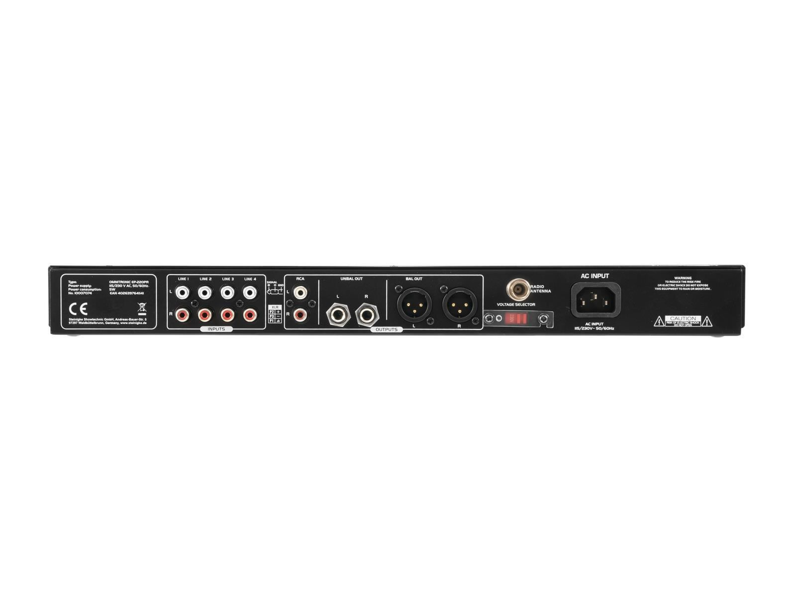 Amplificatori: OMNITRONIC EP-220PR Vorverstärker – Nuovo e nell'imballaggio originale da Däniken SO venduto da Profog1 6