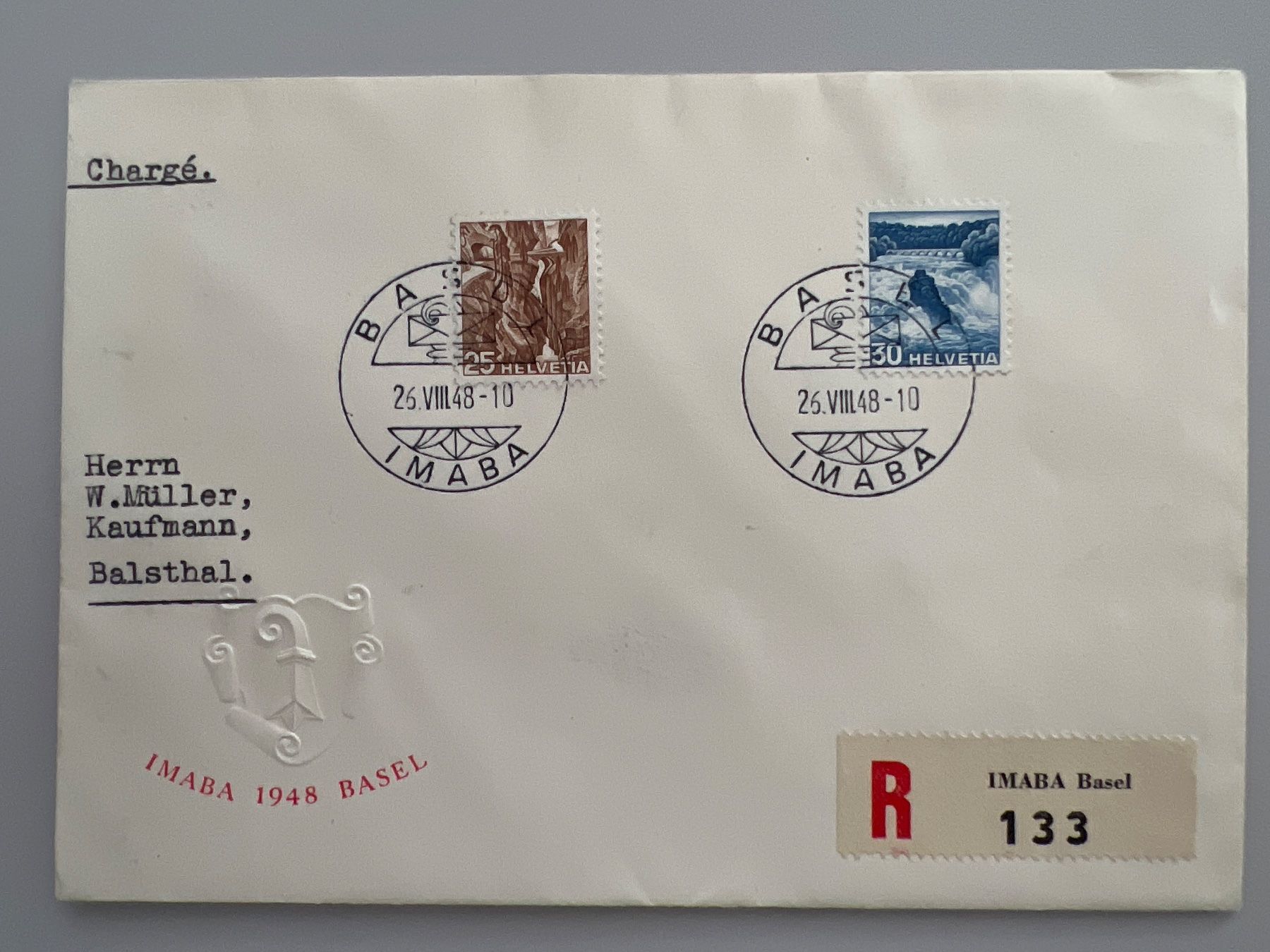 Tutti i francobolli: 1948 IMABA Basel Nr. 206+207 Einge. Brief – Usato da Buchrain venduto da Bonoli