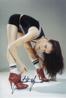 Original Autogramm von JULIETTE LEWIS auf Großfoto