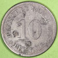 1875  /  DEUTSCHES REICH  /  10 PFENNIG - MÜNZE