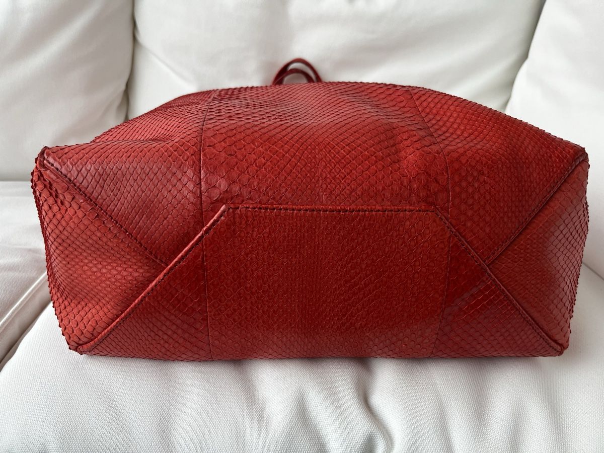 Celine Borse da donna: Céline „Cabas“ Python rot – Usato da Olten venduto da hahnice99 4