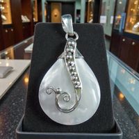 Wunderschöner, eleganter Perlmutt Anhänger 925 Silber NEU