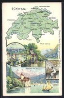 Bern, Ortsansicht, Landkarte der Schweiz