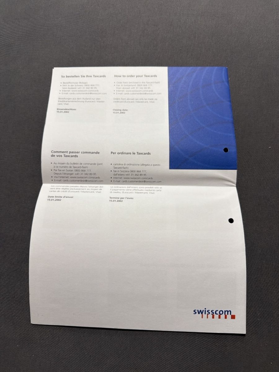 Swisscom Telefon- & Taxkarten: Taxcard Swisscom Flash 5 – Gebraucht aus Deitingen von Himhip 3