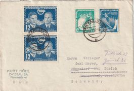 DDR Brief mit Mi. Nr. 296,298,299