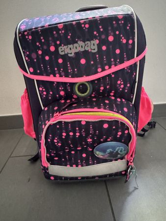 Schulranzen Ergobag Punkte Pink Dunkelblau guter Zustand