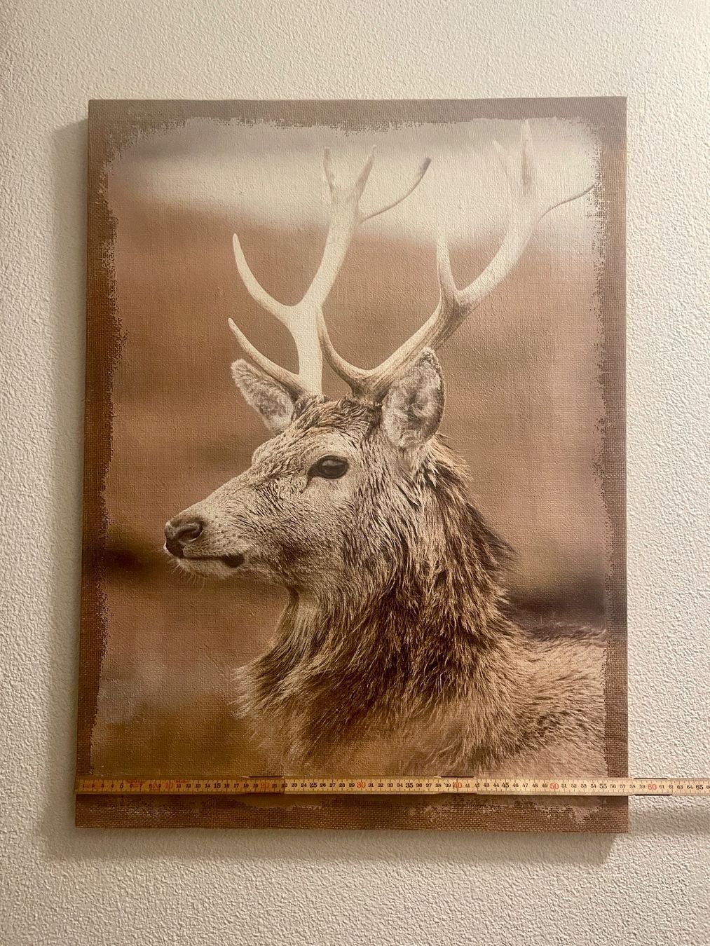 Poster & Bilder: Wandbild Hirsch - auf Leinwand gemalt - 58x77cm – Gebraucht aus Sursee von Steffi_2020 1