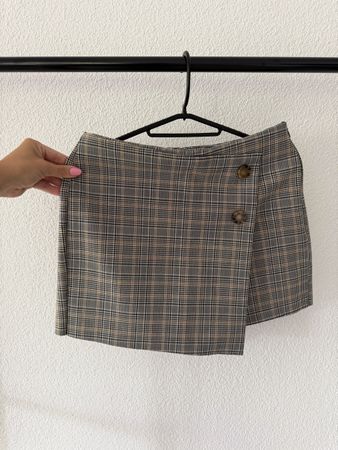 Zara Basic Plaid Skort Sz S 