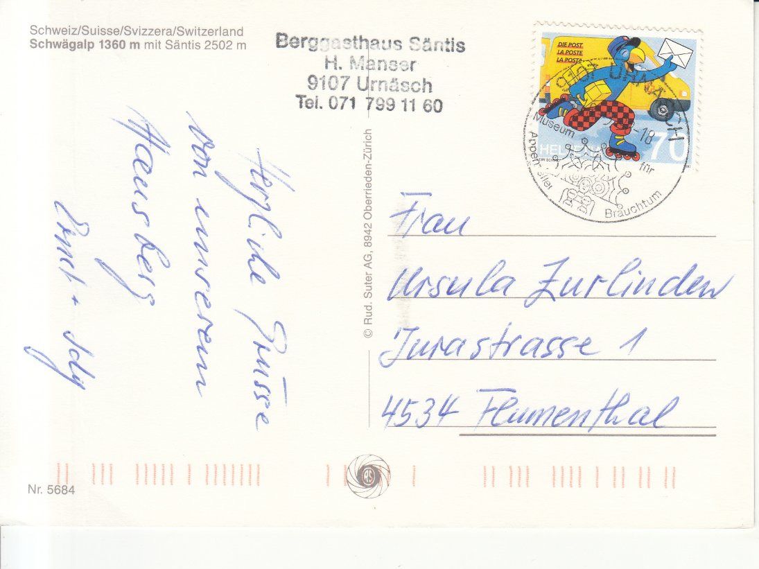 Cartoline postali: Säntis 1998 – Usato da Bürglen TG venduto da StampGraf 1