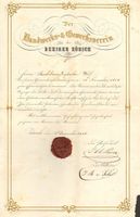 Urkunde Handwerks-Gewerbeverein Zürich 1858 Oberst Wolff