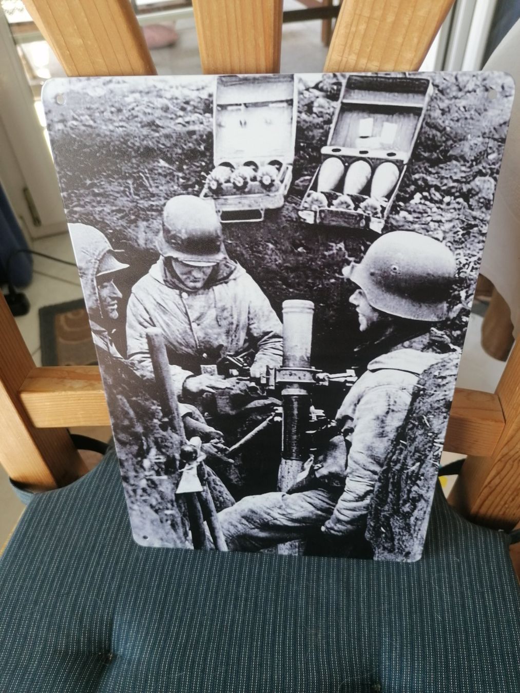 Armi bianche: WW2 Blechschild Bild deutscher Minenwerfer 34 / 8cm – Nuovo (secondo la descrizione) da Pfäfers venduto da Padj 1