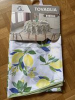 Tuschdecke Zitronenmuster rund Durchmesser 160 cm NEU