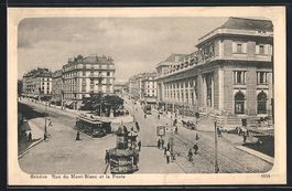 Genève, Rue du Mont-Blanc et la Poste, 
