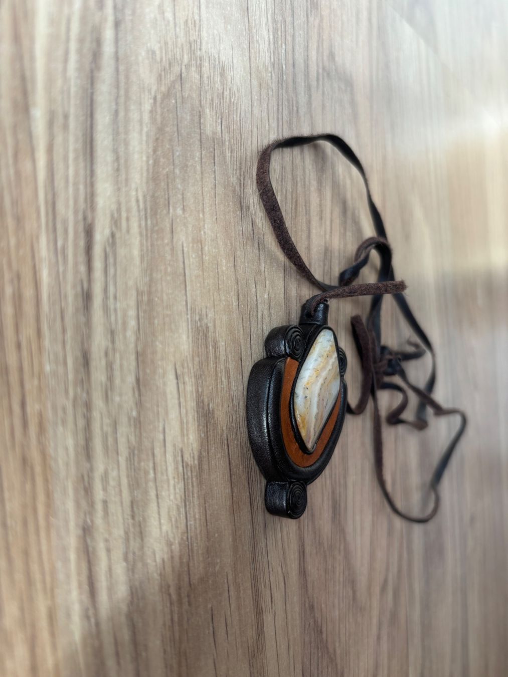 Ketten: handmade, agate stone and leather – Neu (gemäss Beschreibung) aus St-George von elena27 1