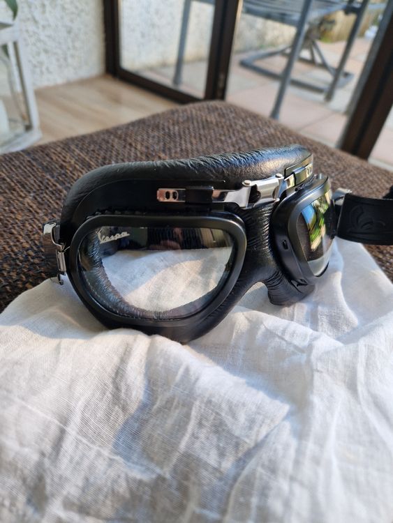 Produktbild von WYJW Motorradbrille Brille Anti-Kratzer Motorrad Pilot Steampunk Vintage ATV Biker Roller Cruiser Jet Helm Radfahren Ski Retro Automotive Sonnenbrille 828