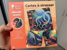 Jeu DIY Cartes à strasses Monde marin, bricolage NEUF