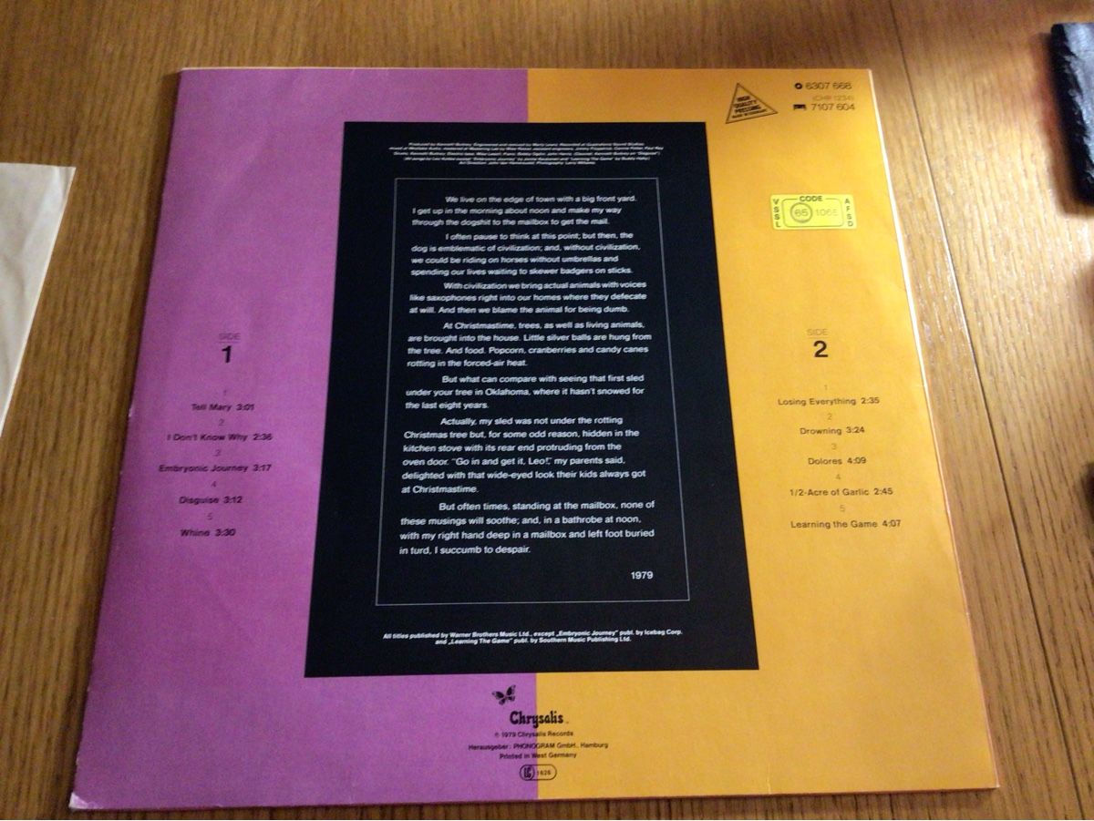 Dischi in vinile: Leo Kottke "Balance" LP Vinyl Chrysalis 1979 – Usato da Steinach venduto da Quarkie 1