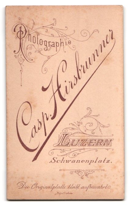 Photos & affiches: Fotografie Casp. Hirschbrunner, Luzern,  – D'occasion à Berlin par bartko-reher 1